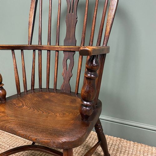 VICTORIAN COUNTRY OAK ANTIQUE WINDSOR CHAIR - ADDITIONAL PHOTO 6