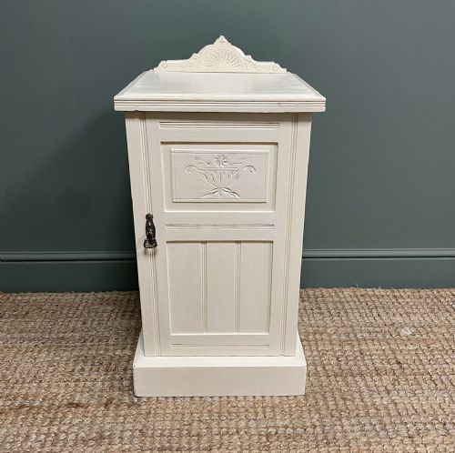 small victorian painted antique bedside cabinet - CATEGORY: ANTIQUE CUPBOARDS - DATED VICTORIAN