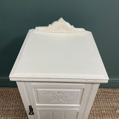 SMALL VICTORIAN PAINTED ANTIQUE BEDSIDE CABINET - ADDITIONAL PHOTO 1