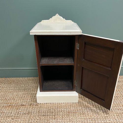 SMALL VICTORIAN PAINTED ANTIQUE BEDSIDE CABINET - ADDITIONAL PHOTO 3