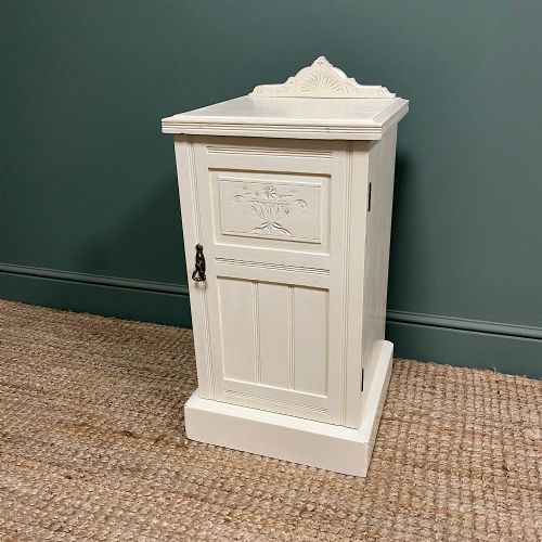 SMALL VICTORIAN PAINTED ANTIQUE BEDSIDE CABINET - ADDITIONAL PHOTO 4