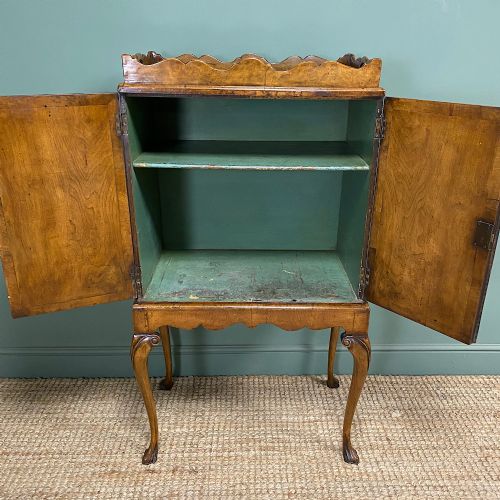 SPECTACULAR WALNUT QUEEN ANNE DESIGN DRINKS CABINET - ADDITIONAL PHOTO 5