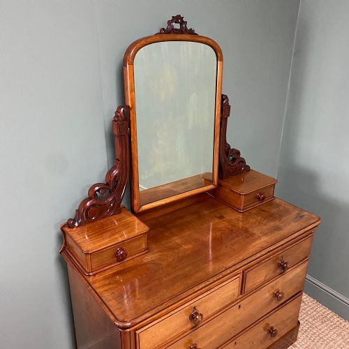 SPECTACULAR VICTORIAN MAHOGANY ANTIQUE DRESSING TABLE - ADDITIONAL PHOTO 2
