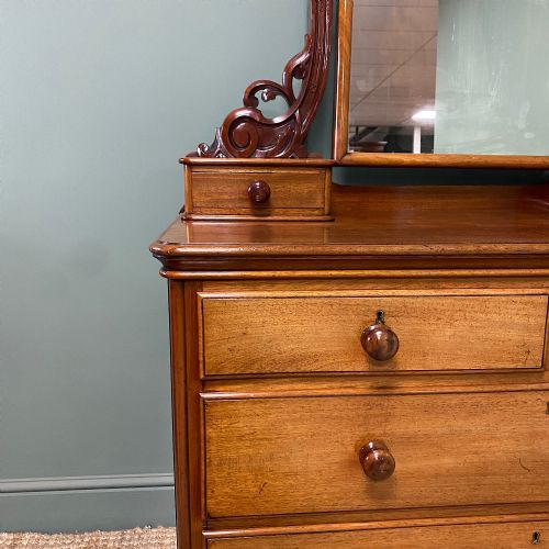 SPECTACULAR VICTORIAN MAHOGANY ANTIQUE DRESSING TABLE - ADDITIONAL PHOTO 8