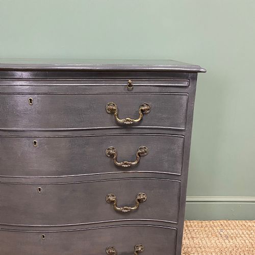 QUALITY ANTIQUE PAINTED SERPENTINE CHEST - ADDITIONAL PHOTO 1