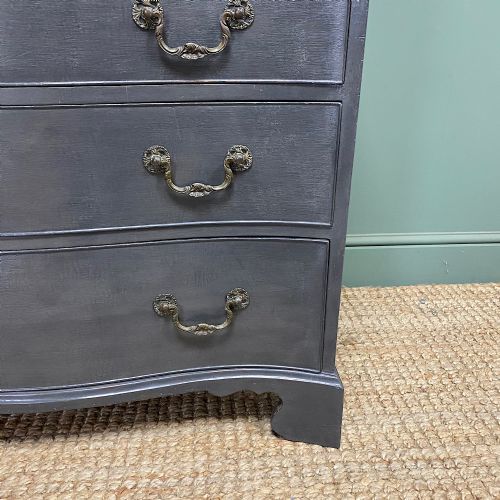 QUALITY ANTIQUE PAINTED SERPENTINE CHEST - ADDITIONAL PHOTO 2