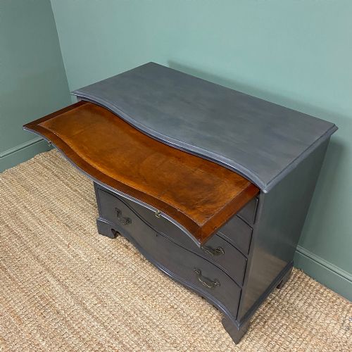 QUALITY ANTIQUE PAINTED SERPENTINE CHEST - ADDITIONAL PHOTO 3