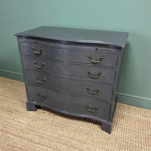 QUALITY ANTIQUE PAINTED SERPENTINE CHEST - ADDITIONAL PHOTO 4