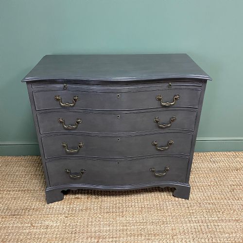 QUALITY ANTIQUE PAINTED SERPENTINE CHEST - ADDITIONAL PHOTO 5