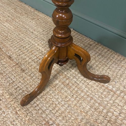 ELEGANT VICTORIAN WALNUT OCCASIONAL ANTIQUE LAMP TABLE - ADDITIONAL PHOTO 4