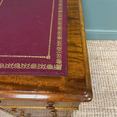 QUALITY VICTORIAN MAHOGANY ANTIQUE PEDESTAL DESK - ADDITIONAL PHOTO 3