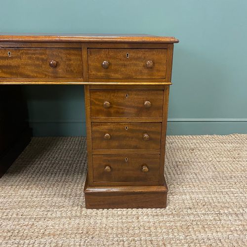 QUALITY VICTORIAN MAHOGANY ANTIQUE PEDESTAL DESK - ADDITIONAL PHOTO 4