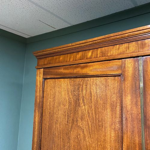 GEORGIAN MAHOGANY ANTIQUE DOUBLE WARDROBE - ADDITIONAL PHOTO 3