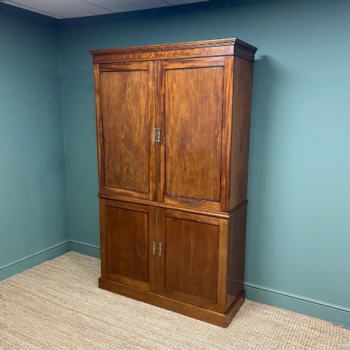 GEORGIAN MAHOGANY ANTIQUE DOUBLE WARDROBE - ADDITIONAL PHOTO 5