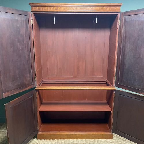 GEORGIAN MAHOGANY ANTIQUE DOUBLE WARDROBE - ADDITIONAL PHOTO 8