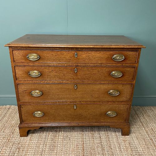 GEORGE III GOLDEN OAK ANTIQUE CHEST OF DRAWERS - ADDITIONAL PHOTO 1