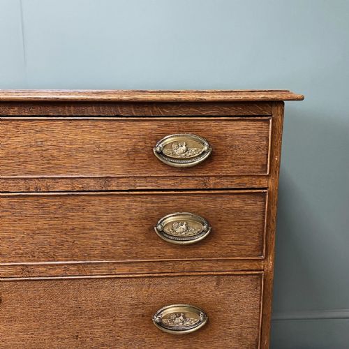 GEORGE III GOLDEN OAK ANTIQUE CHEST OF DRAWERS - ADDITIONAL PHOTO 2