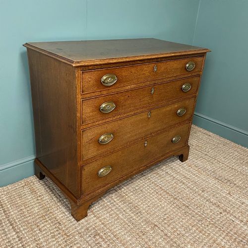 GEORGE III GOLDEN OAK ANTIQUE CHEST OF DRAWERS - ADDITIONAL PHOTO 4