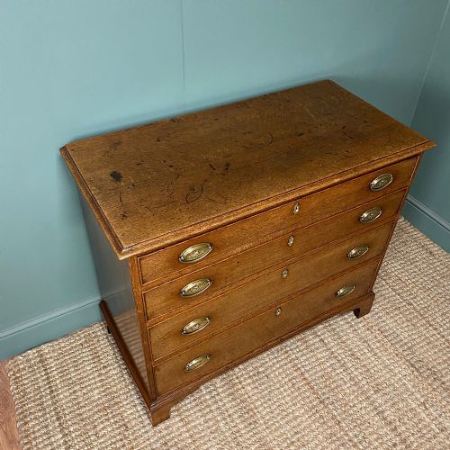 GEORGE III GOLDEN OAK ANTIQUE CHEST OF DRAWERS - ADDITIONAL PHOTO 7