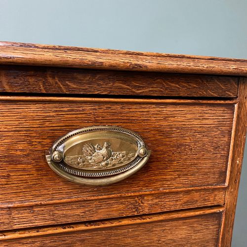 GEORGE III GOLDEN OAK ANTIQUE CHEST OF DRAWERS - ADDITIONAL PHOTO 8