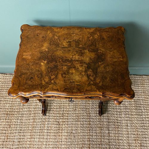 FINE QUALITY VICTORIAN FIGURED WALNUT ANTIQUE WORK BOX - ADDITIONAL PHOTO 4