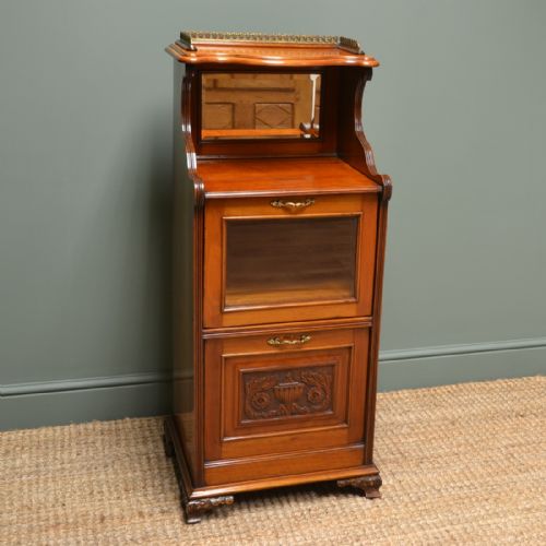 VICTORIAN WALNUT ANTIQUE SIDE CABINET - ADDITIONAL PHOTO 9