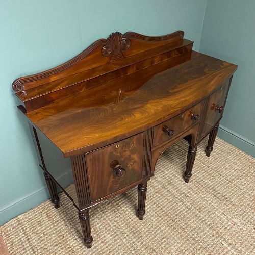 FINE QUALITY MAHOGANY REGENCY BOW FRONTED ANTIQUE SIDEBOARD - ADDITIONAL PHOTO 1