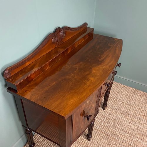 FINE QUALITY MAHOGANY REGENCY BOW FRONTED ANTIQUE SIDEBOARD - ADDITIONAL PHOTO 6