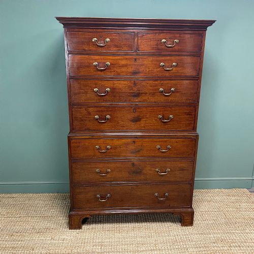 superb quality georgian mahogany antique chest on chest - CATEGORY: ANTIQUE CHEST OF DRAWERS - DATED GEORGIAN