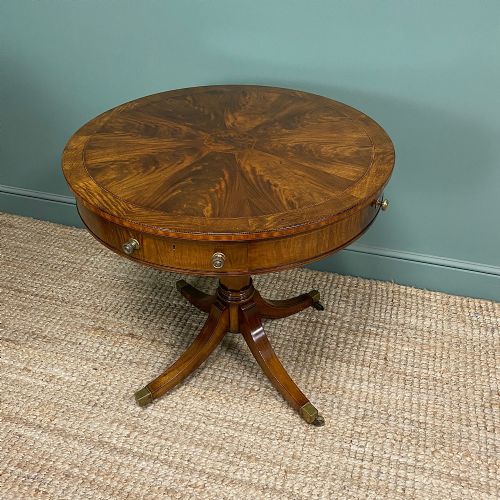 QUALITY SMALL MAHOGANY ANTIQUE DRUM TABLE - ADDITIONAL PHOTO 2