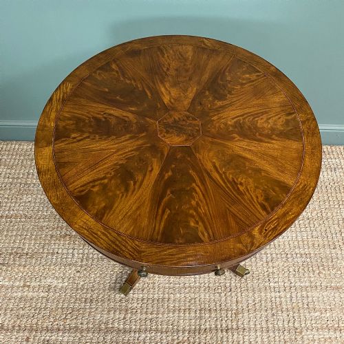 QUALITY SMALL MAHOGANY ANTIQUE DRUM TABLE - ADDITIONAL PHOTO 3