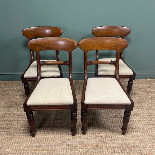 set of 4 william iv mahogany antique dining chairs - CATEGORY: ANTIQUE CHAIRS - DATED 19TH CENTURY