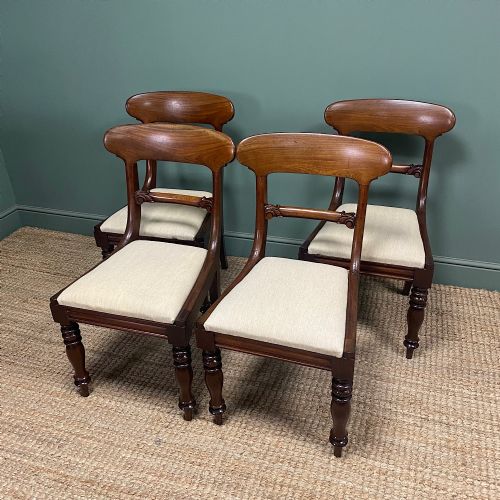 SET OF 4 WILLIAM IV MAHOGANY ANTIQUE DINING CHAIRS - ADDITIONAL PHOTO 5
