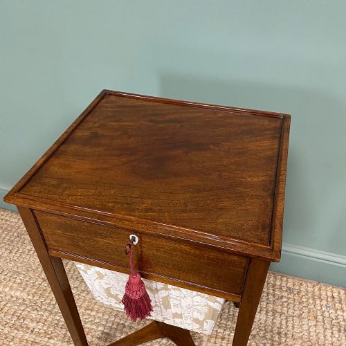 GEORGIAN MAHOGANY ANTIQUE SEWING TABLE - ADDITIONAL PHOTO 1