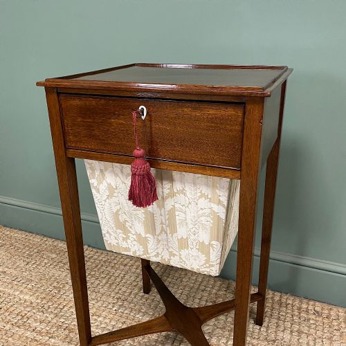 GEORGIAN MAHOGANY ANTIQUE SEWING TABLE - ADDITIONAL PHOTO 2