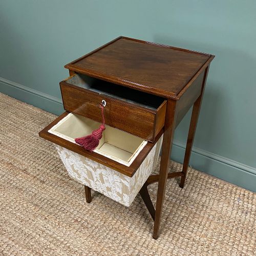 GEORGIAN MAHOGANY ANTIQUE SEWING TABLE - ADDITIONAL PHOTO 3