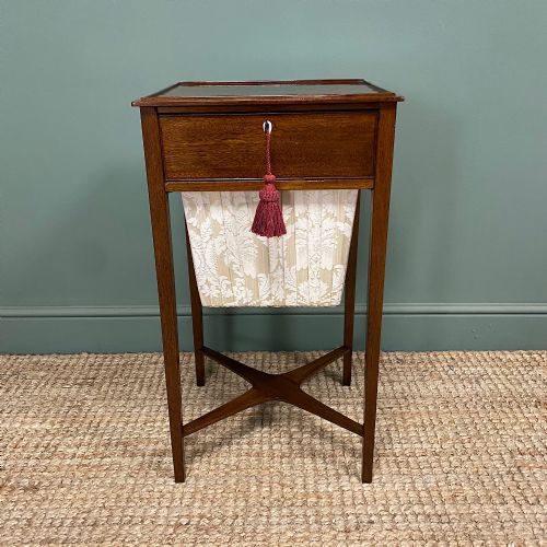 GEORGIAN MAHOGANY ANTIQUE SEWING TABLE - ADDITIONAL PHOTO 5