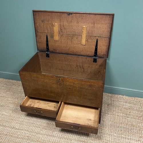 STUNNING GEORGIAN WARM OAK ANTIQUE MULE CHEST - ADDITIONAL PHOTO 4