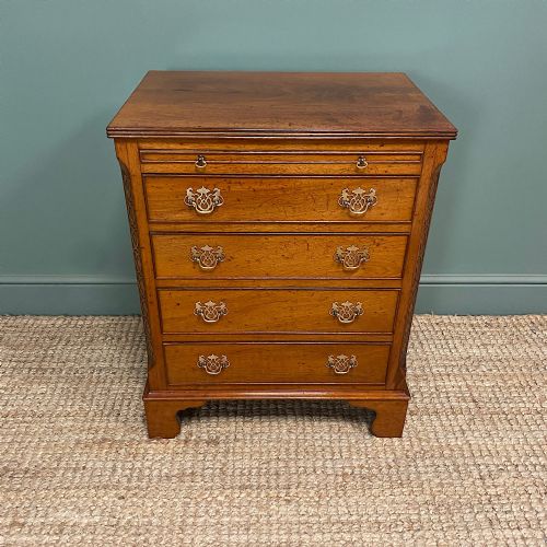 UNUSUAL SMALL EDWARDIAN MAHOGANY ANTIQUE BACHELORS CHEST - ADDITIONAL PHOTO 3