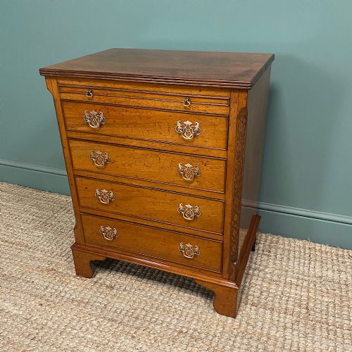 UNUSUAL SMALL EDWARDIAN MAHOGANY ANTIQUE BACHELORS CHEST - ADDITIONAL PHOTO 4