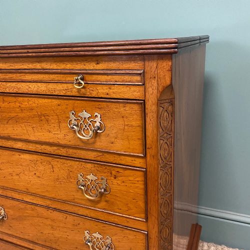 UNUSUAL SMALL EDWARDIAN MAHOGANY ANTIQUE BACHELORS CHEST - ADDITIONAL PHOTO 6