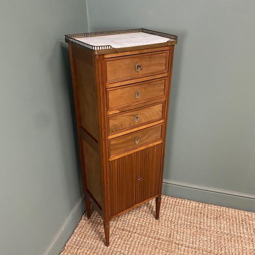 STRIKING MARBLE TOP ANTIQUE CHEST OF DRAWERS - ADDITIONAL PHOTO 1