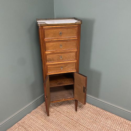 STRIKING MARBLE TOP ANTIQUE CHEST OF DRAWERS - ADDITIONAL PHOTO 3