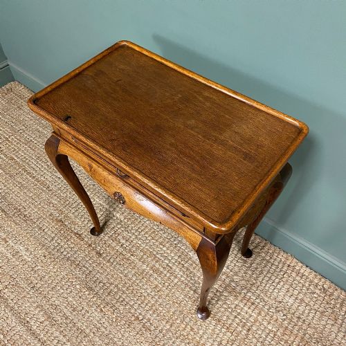 COUNTRY OAK ANTIQUE SIDE TABLE - ADDITIONAL PHOTO 1