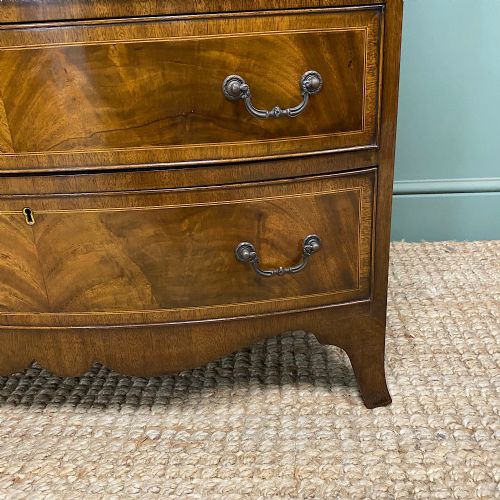 EDWARDIAN BOW FRONTED ANTIQUE CHEST OF DRAWERS - ADDITIONAL PHOTO 2