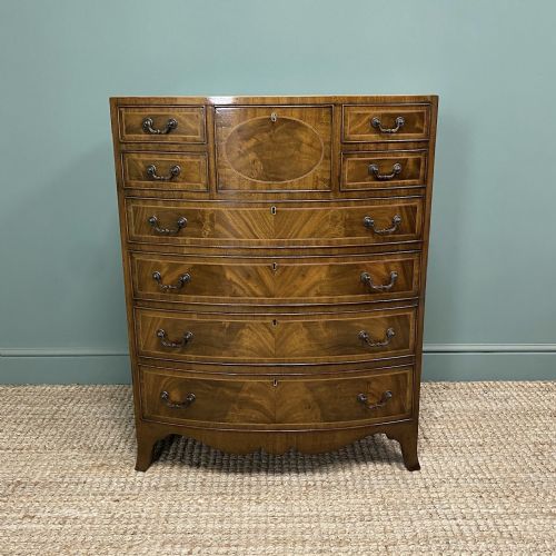 EDWARDIAN BOW FRONTED ANTIQUE CHEST OF DRAWERS - ADDITIONAL PHOTO 3