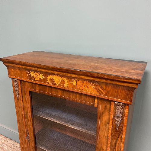 SUPERB QUALITY VICTORIAN FIGURED WALNUT ANTIQUE PIER CABINET - ADDITIONAL PHOTO 1