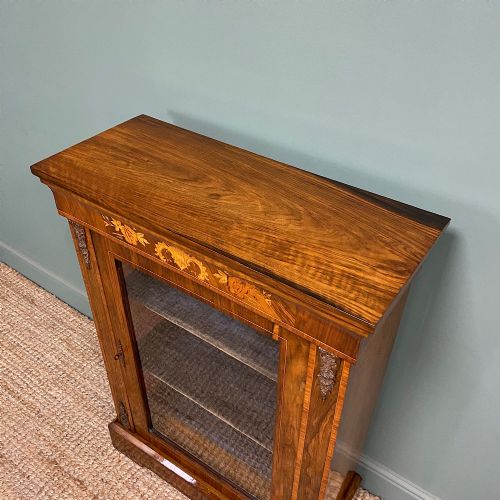 SUPERB QUALITY VICTORIAN FIGURED WALNUT ANTIQUE PIER CABINET - ADDITIONAL PHOTO 3