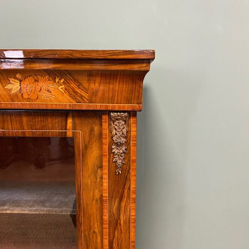 SUPERB QUALITY VICTORIAN FIGURED WALNUT ANTIQUE PIER CABINET - ADDITIONAL PHOTO 4