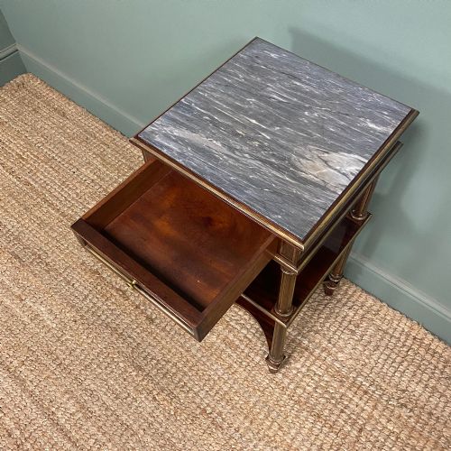 ELEGANT MARBLE TOP ANTIQUE LAMP TABLE - ADDITIONAL PHOTO 3